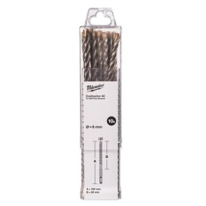 Бур SDS-PLUS 4C Contractor MILWAUKEE, діаметр 6х160х90мм, (10шт)