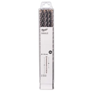 Бур SDS-PLUS 4C Contractor MILWAUKEE, діаметр 10х210х140мм, (10шт)