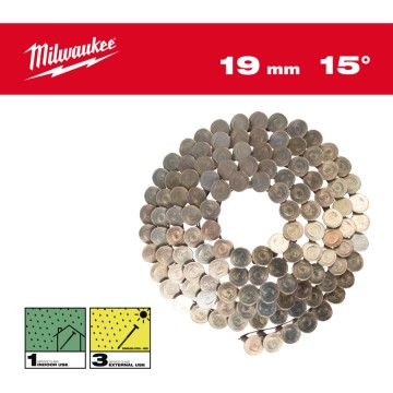 Цвяхи в котушці MILWAUKEE, з круглою головкою, 15 /3.05 x 19мм / RS (2880шт)