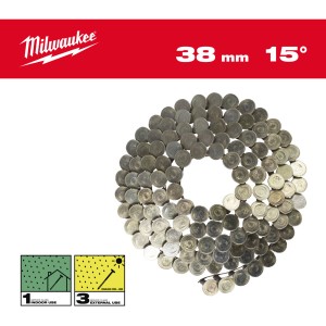 Цвяхи оцинковані з круглою головкою в котушці MILWAUKEE, 3,05х10,5мм/15 градусів/38мм, (2160шт)