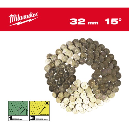 Цвяхи з нержавіки з круглою головкою в котушці MILWAUKEE, 3,05х10,5мм/15 градусів/32мм, (2160шт)