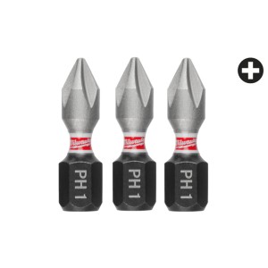 Біта SHOCKWAVE MILWAUKEE, PH1, 25мм, (3шт)