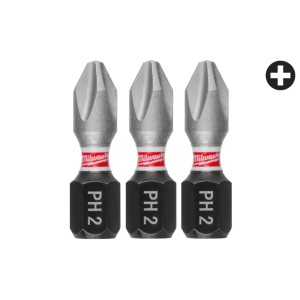 Біта SHOCKWAVE MILWAUKEE, PH2, 25мм, (3шт)
