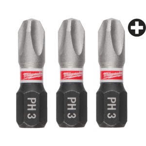 Біта SHOCKWAVE MILWAUKEE, PH3, 25мм, (3шт)