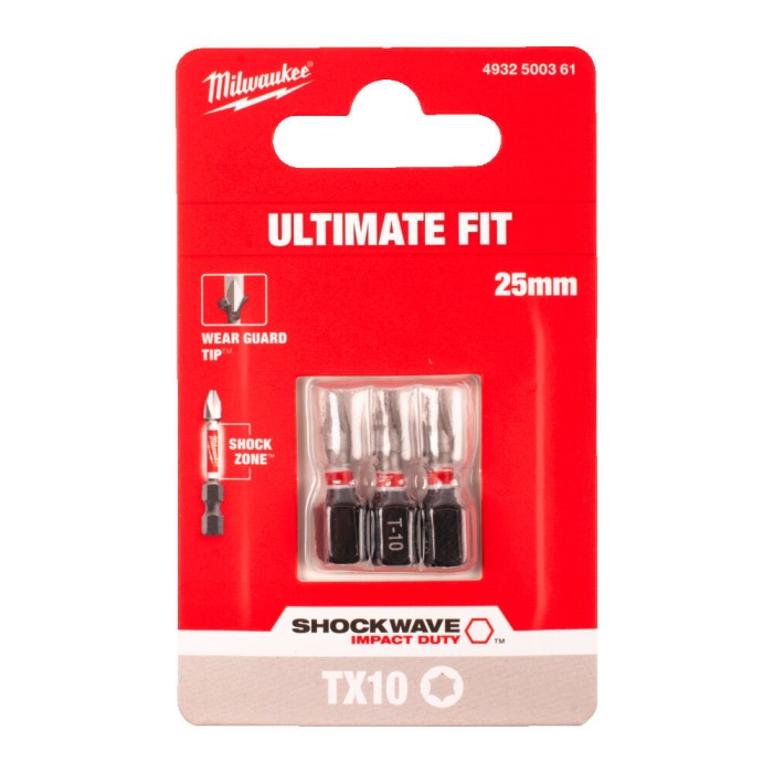 Біта SHOCKWAVE MILWAUKEE, TX10, 25мм, (3шт) Біта SHOCKWAVE MILWAUKEE, TX10, 25мм, (3шт)