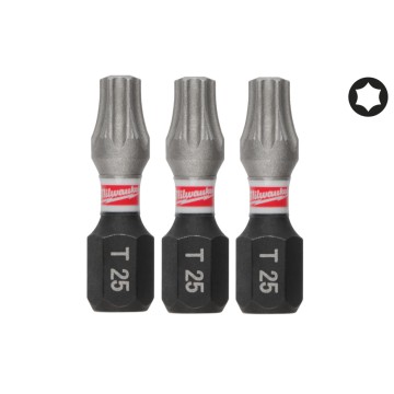 Біта SHOCKWAVE MILWAUKEE, TX25, 25мм, (3шт)