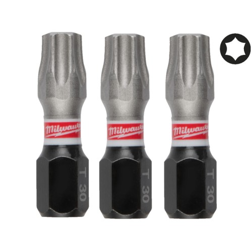 Біта SHOCKWAVE MILWAUKEE, TX30, 25мм, (3шт)