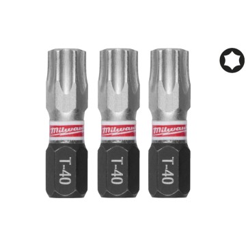 Біта SHOCKWAVE MILWAUKEE, TX40, 25мм, (3шт)