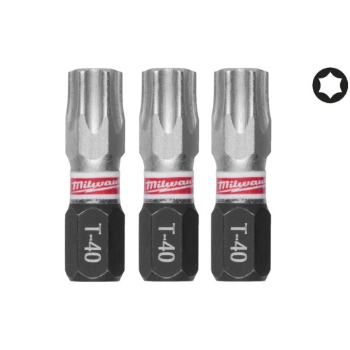 Біта SHOCKWAVE MILWAUKEE, TX40, 25мм, (3шт)