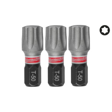 Біта SHOCKWAVE MILWAUKEE, TX50, 25мм, (3шт)