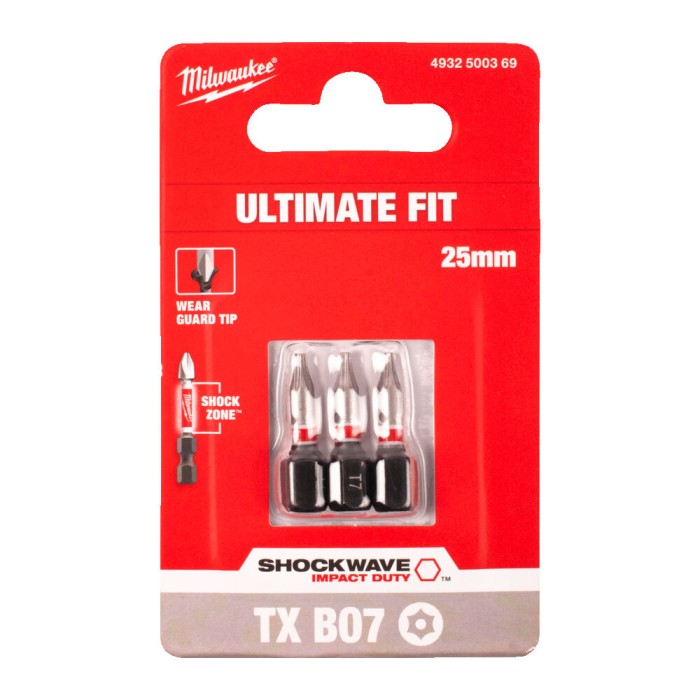 Біта SHOCKWAVE MILWAUKEE, TX BO7, 25мм, (3шт) Біта SHOCKWAVE MILWAUKEE, TX BO7, 25мм, (3шт)