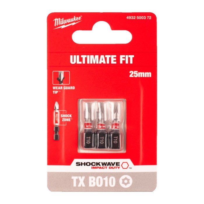 Біта SHOCKWAVE MILWAUKEE, TX BO10, 25мм, (3шт) Біта SHOCKWAVE MILWAUKEE, TX BO10, 25мм, (3шт)