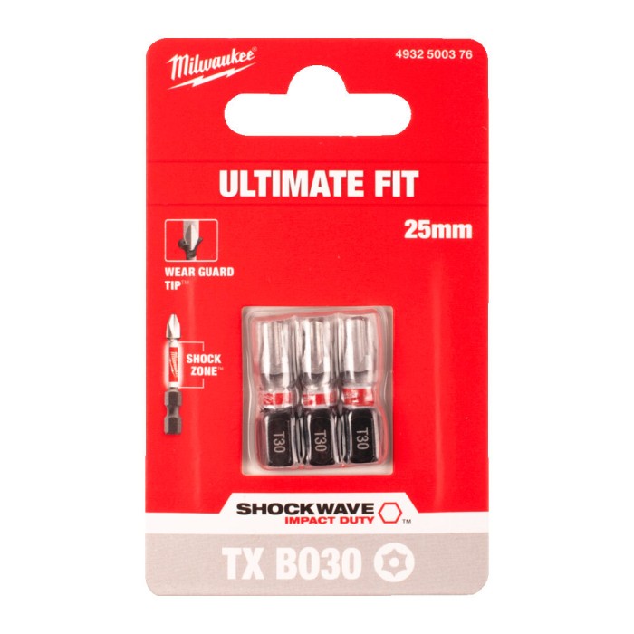 Біта SHOCKWAVE MILWAUKEE, TX BO30, 25мм, (3шт) Біта SHOCKWAVE MILWAUKEE, TX BO30, 25мм, (3шт)