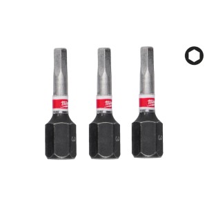 Біта SHOCKWAVE MILWAUKEE, Hex3, 25мм, (3шт)
