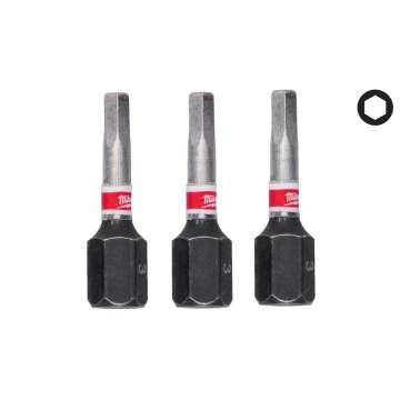 Біта SHOCKWAVE MILWAUKEE, Hex3, 25мм, (3шт)