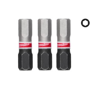 Біта SHOCKWAVE MILWAUKEE, Hex6, 25мм, (3шт)