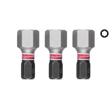 Біта SHOCKWAVE MILWAUKEE, Hex10, 25мм, (3шт)