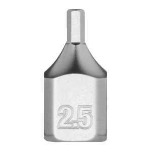 Головка торцева хромована 1/4'' MILWAUKEE укорочена з бітою Hex, 2,5мм