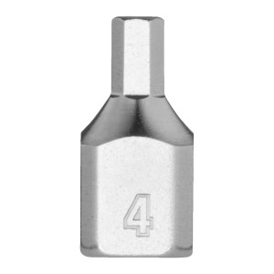 Головка торцева хромована 1/4'' MILWAUKEE укорочена з бітою Hex, 4мм