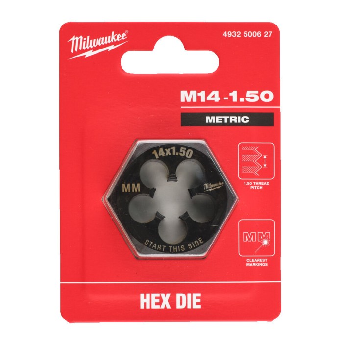 Плашка шестигранна MILWAUKEE, М14-1,50мм Плашка шестигранна MILWAUKEE, М14-1,50мм