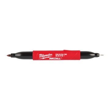 Маркер для будмайданчика INKZALL Double Tip MILWAUKEE, тонкий/ультра-тонкий, чорний (48223115)