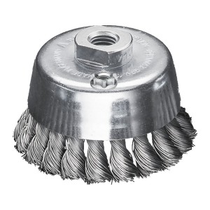 Щітка-чашка для кутових шліфувальних машин MILWAUKEE, M14 90х20мм, сталева, кручена, 0,5мм