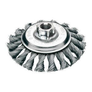 Щітка конічна для кутових шліфувальних машин MILWAUKEE, M14 100х12мм S, сталь, кручена, 0,5мм