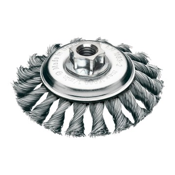 Щітка конічна для кутових шліфувальних машин MILWAUKEE, M14 100х12мм S, сталь, кручена, 0,5мм