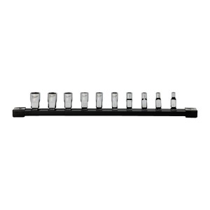 Набір головок торцевих хромованих 1/4'' MILWAUKEE (4-13мм) на планці  (10шт)