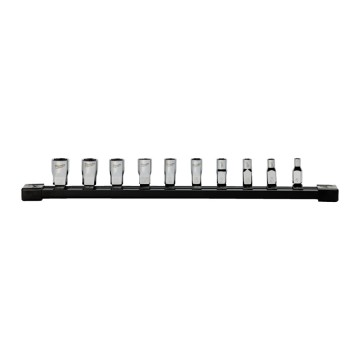 Набір головок торцевих хромованих 1/4'' MILWAUKEE (4-13мм) на планці  (10шт)