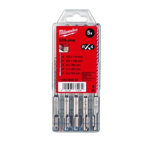 Набір бурів SDS-PLUS с 4-мя кромками що ріжуть MILWAUKEE 4932352835