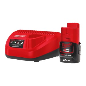 Енергокомплект Li-Ion MILWAUKEE, M12 NRG-201 ( зарядний.пристрій С12 С, акумулятор М12 В2 2Аг, картонне пакуванння)