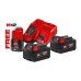 Енергокомплект Li-Ion MILWAUKEE, M18 NRG-502 (зарядний пристрій M12-18 FC, 2 акумулятори М18 В5 5Аг) + подарунок акумулятор M12