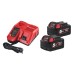 Енергокомплект Li-Ion MILWAUKEE, M18 NRG-502 (зарядний пристрій M12-18 FC, 2 акумулятори М18 В5 5Аг) + подарунок акумулятор M12