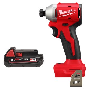 Шурупокрут ударний акумуляторний безщітковий MILWAUKEE (190Нм) M18 BLIDRC-0 (каркас) + M18 B2 подарунок