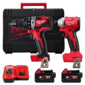 Набір з 2х інструментів акумуляторних безщіткових MILWAUKEE, M18 BLPP2A3-502X (зарядний пристрій M12-18 FC, 2 акумулятори М18 В5