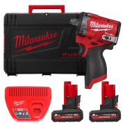 Гайковерт акумуляторний безщітковий 1/2'' MILWAUKEE, M12 FCIWF12G3-502X, 746Нм, з кільцем (зарядний пристрій С12 С, 2 акумулятор