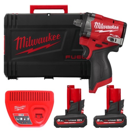 Гайковерт акумуляторний безщітковий 1/2'' MILWAUKEE, M12 FCIWF12G3-502X, 746Нм, з кільцем (зарядний пристрій С12 С, 2 акумулятор