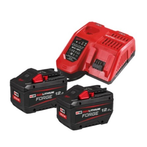 Енергокомплект Li-Ion MILWAUKEE, M18 FORGENRG-122 (зарядний пристрій M12-18 FC, 2 акумулятори М18 FB12 12Аг, картонне пакування)