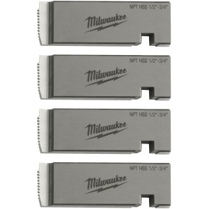 Плашки для нарізання різблення MILWAUKEE, PTR2D 1/2'' - 3/4'' BSPT NPT HSS (4шт) для MXF PTR2