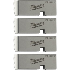 Плашки для нарізання різблення MILWAUKEE, PTR2D 1'' - 2'' BSPT NPT HSS (4шт) для MXF PTR2