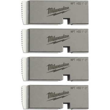 Плашки для нарізання різблення MILWAUKEE, PTR2D 1'' - 2'' BSPT NPT HSS (4шт) для MXF PTR2