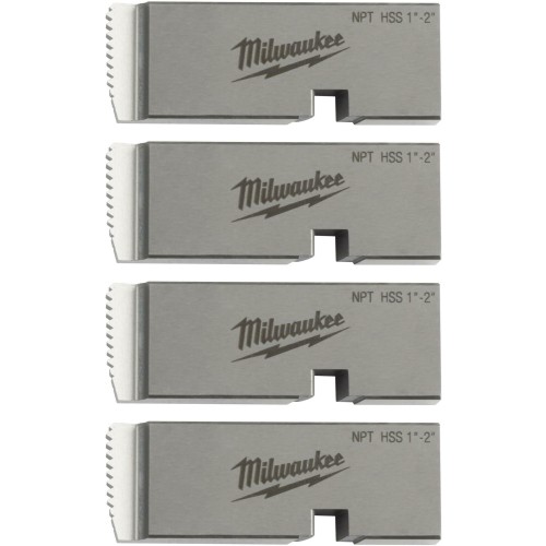 Плашки для нарізання різблення MILWAUKEE, PTR2D 1'' - 2'' BSPT NPT HSS (4шт) для MXF PTR2