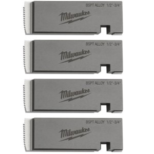 Плашки для нарізання різблення MILWAUKEE, PTR2D 1/2'' - 3/4'' BSPT ALLOY (4шт) для MXF PTR2