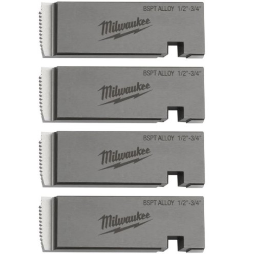 Плашки для нарізання різблення MILWAUKEE, PTR2D 1/2'' - 3/4'' BSPT ALLOY (4шт) для MXF PTR2
