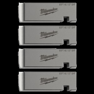 Плашки для нарізання різблення MILWAUKEE, PTR2D 1/2'' - 3/4'' BSPT HS (4шт)  для MXF PTR2