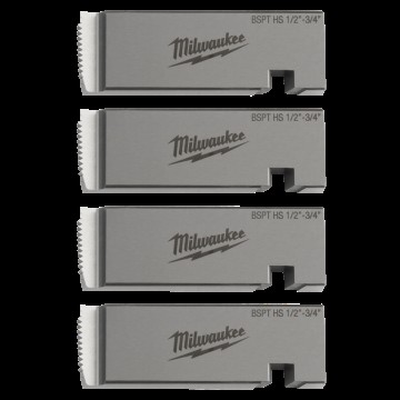 Плашки для нарізання різблення MILWAUKEE, PTR2D 1/2'' - 3/4'' BSPT HS (4шт)  для MXF PTR2