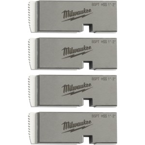 Плашки для нарізання різблення MILWAUKEE, PTR2D 1'' - 2'' BSPT HSS (4шт) для MXF PTR2