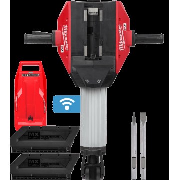 Молоток відбійний акумуляторний MILWAUKEE, MXF DH2528H-602 (68Дж) (зарядний пристірй MXF C, 2 акумулятори MXF XC406 6Аг)