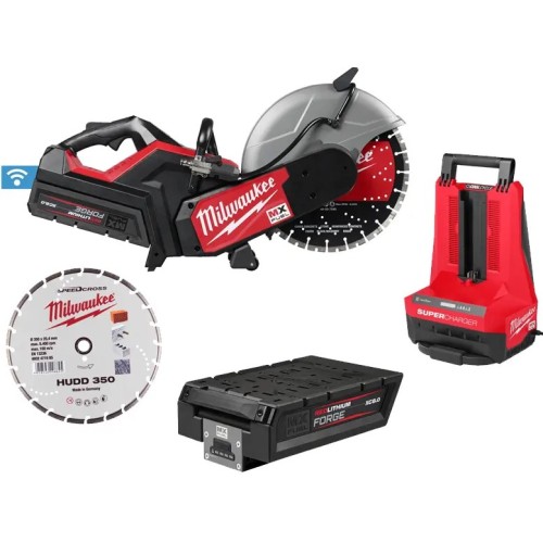 Машина відрізна акумуляторна (різач) MILWAUKEE, MXF COS350G2-802, діаметр 350мм (диск HUDD 350, зарядний пристрій MXF SC, 2 акум